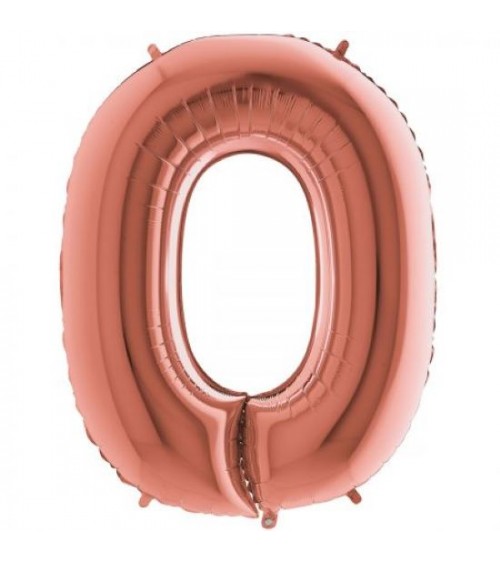 Ballon Aluminium Lettre O Air Fill Rose Gold Cm